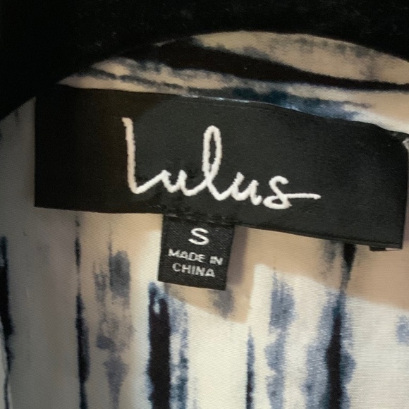 Lulus Chic Tie Dye Belted Blue White Boho Midi Dress Size Small - Picture 6 of 9